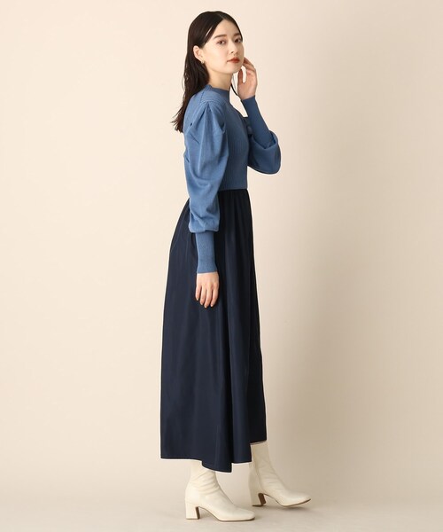 OPAQUE.CLIP（オペークドットクリップ）の「◆ラメドッキングフレアワンピース（ワンピース・レディース・ライトグレー/ブラック/ブルー・38）」の10枚目の写真