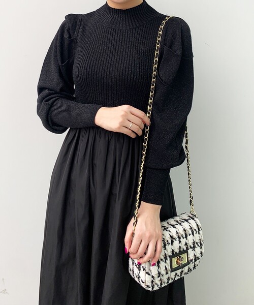 OPAQUE.CLIP（オペークドットクリップ）の「◆ラメドッキングフレアワンピース（ワンピース・レディース・ライトグレー/ブラック/ブルー・38）」の20枚目の写真