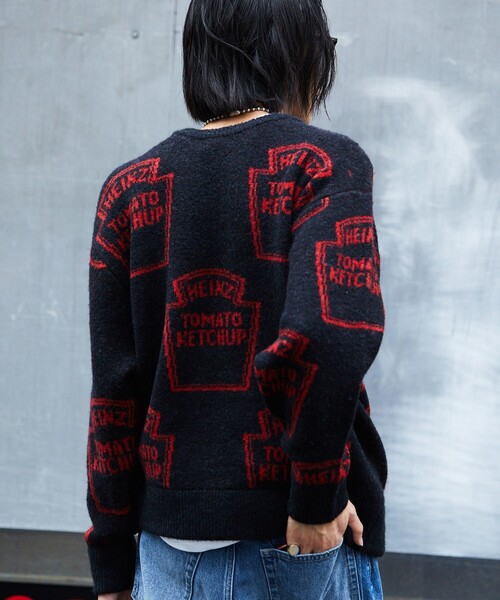 FREAK'S STORE（フリークスストア）の「FREAK'S STORE/フリークスストア HEINZ マルチロゴニット（ニット/セーター・メンズ・ブラック/ネイビー・MEDIUM/LARGE）」の9枚目の写真