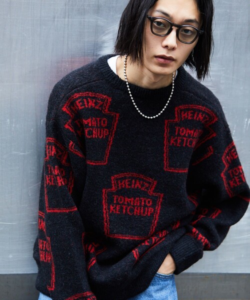 FREAK'S STORE（フリークスストア）の「FREAK'S STORE/フリークスストア HEINZ マルチロゴニット（ニット/セーター・メンズ・ブラック/ネイビー・MEDIUM/LARGE）」の13枚目の写真
