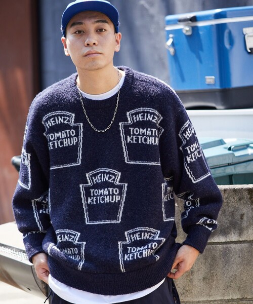 FREAK'S STORE（フリークスストア）の「FREAK'S STORE/フリークスストア HEINZ マルチロゴニット（ニット/セーター・メンズ・ブラック/ネイビー・MEDIUM/LARGE）」の16枚目の写真