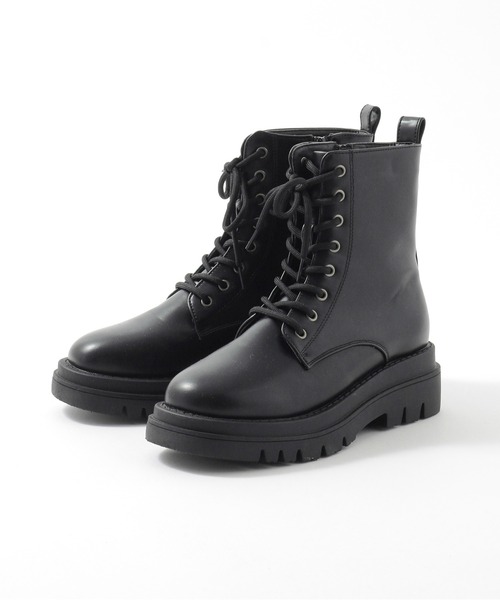 Honeys（ハニーズ）の「厚底レースアップブーツ（ブーツ・レディース・ブラック/ブラック系その他・S/M/L/LL）」の20枚目の写真