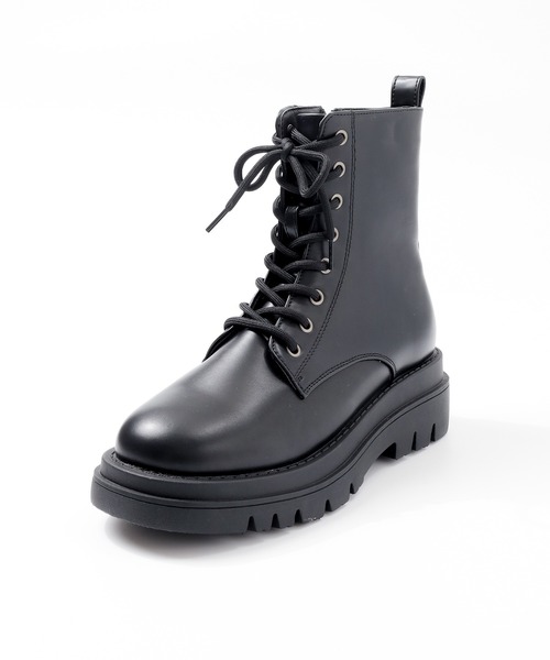 Honeys（ハニーズ）の「厚底レースアップブーツ（ブーツ・レディース・ブラック/ブラック系その他・S/M/L/LL）」の21枚目の写真