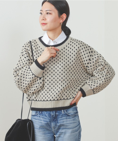 BEAMS HEART / ドット ジャカード ニット（ニット/セーター）｜BEAMS HEART（ビームスハート）