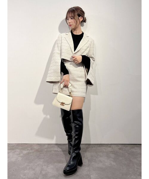 dazzlin（ダズリン）の「ツイードコンパクトミニスカート（スカート・レディース・アイボリー/ブラック/その他1・SMALL/MEDIUM）」の7枚目の写真