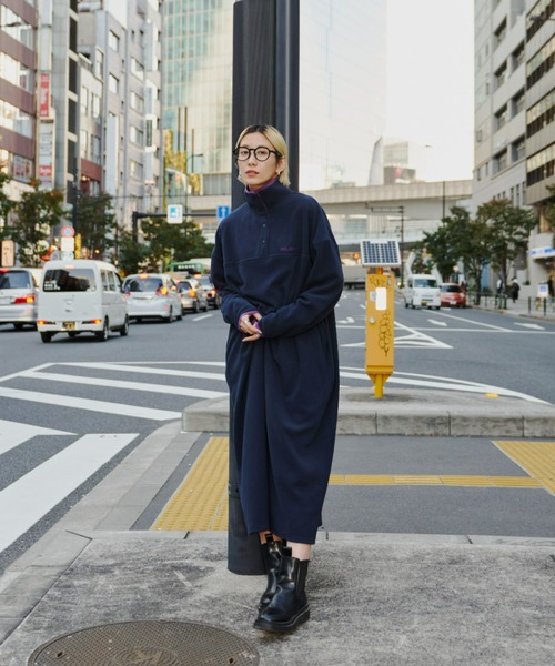 Auntie Rosa Holiday（アンティローザホリデー）の「【新色追加！】フリーススタンドプルオーバーワンピース（ワンピース・レディース・アイボリー/ネイビー/チャコールグレー・FREE）」の15枚目の写真