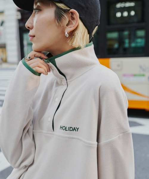 Auntie Rosa Holiday（アンティローザホリデー）の「【新色追加！】フリーススタンドプルオーバーワンピース（ワンピース・レディース・アイボリー/ネイビー/チャコールグレー・FREE）」の4枚目の写真