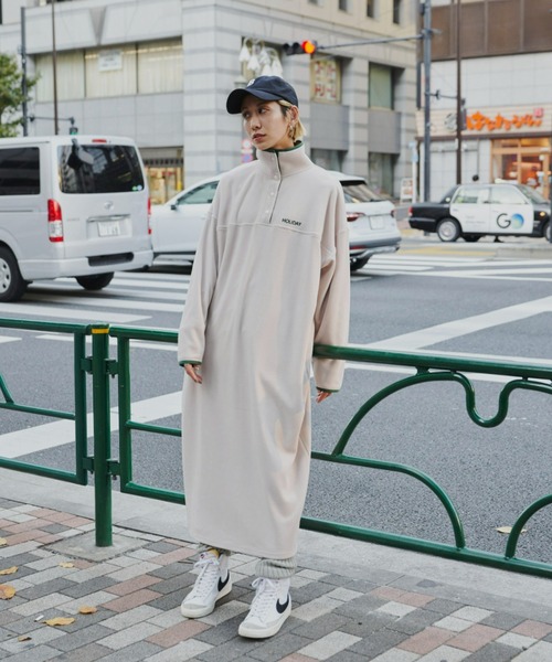 Auntie Rosa Holiday（アンティローザホリデー）の「【新色追加！】フリーススタンドプルオーバーワンピース（ワンピース・レディース・アイボリー/ネイビー/チャコールグレー・FREE）」の9枚目の写真