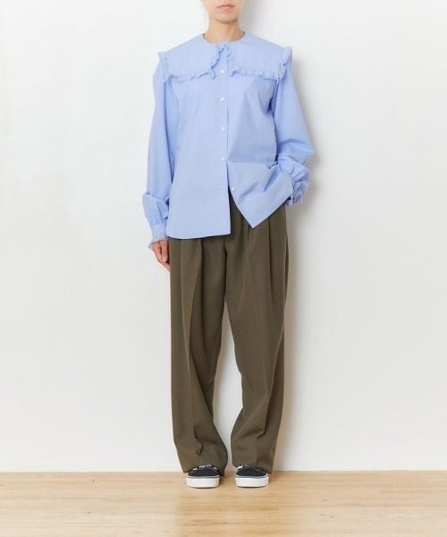 THE SHINZONE（ザ　シンゾーン）の「THE SHINZONE FRILL SAILOR COLLAR BL 22AMSBL02（シャツ/ブラウス・レディース・ホワイト/ブルー・34）」の8枚目の写真