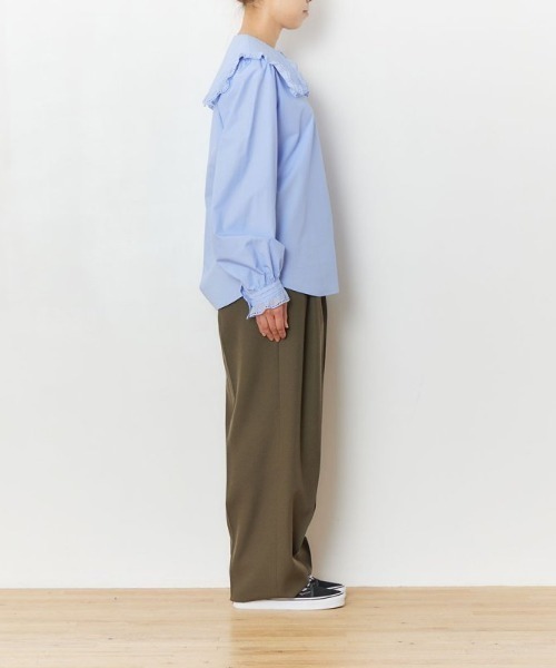 THE SHINZONE（ザ　シンゾーン）の「THE SHINZONE FRILL SAILOR COLLAR BL 22AMSBL02（シャツ/ブラウス・レディース・ホワイト/ブルー・34）」の9枚目の写真