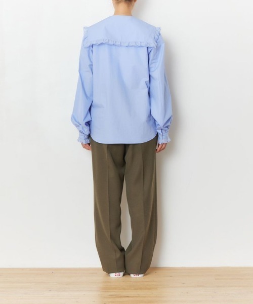 THE SHINZONE（ザ　シンゾーン）の「THE SHINZONE FRILL SAILOR COLLAR BL 22AMSBL02（シャツ/ブラウス・レディース・ホワイト/ブルー・34）」の10枚目の写真