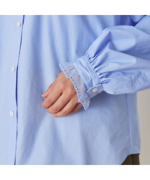THE SHINZONE（ザ　シンゾーン）の「THE SHINZONE FRILL SAILOR COLLAR BL 22AMSBL02（シャツ/ブラウス・レディース・ホワイト/ブルー・34）」の12枚目の写真