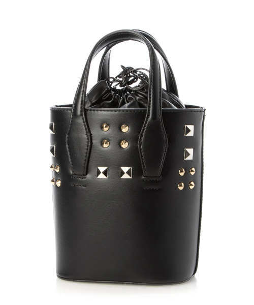 kakatoo（カカトゥ）の「カカトゥ kakatoo / ミックススタッズバケツ型2wayトート（ショルダーバッグ・レディース・アイボリー/ブラック/ラベンダー・FREE）」の6枚目の写真