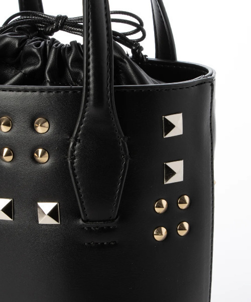 kakatoo（カカトゥ）の「カカトゥ kakatoo / ミックススタッズバケツ型2wayトート（ショルダーバッグ・レディース・アイボリー/ブラック/ラベンダー・FREE）」の11枚目の写真