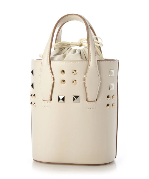 kakatoo（カカトゥ）の「カカトゥ kakatoo / ミックススタッズバケツ型2wayトート（ショルダーバッグ・レディース・アイボリー/ブラック/ラベンダー・FREE）」の16枚目の写真