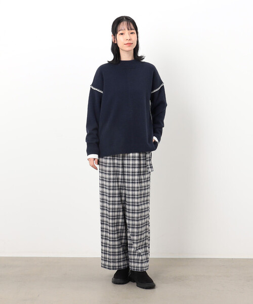 ONIGIRI(オニギリ)の「チェックワイドパンツ(その他パンツ・レディース・ネイビー/ブラウン・SMALL/MEDIUM/LARGE)」の20枚目の写真