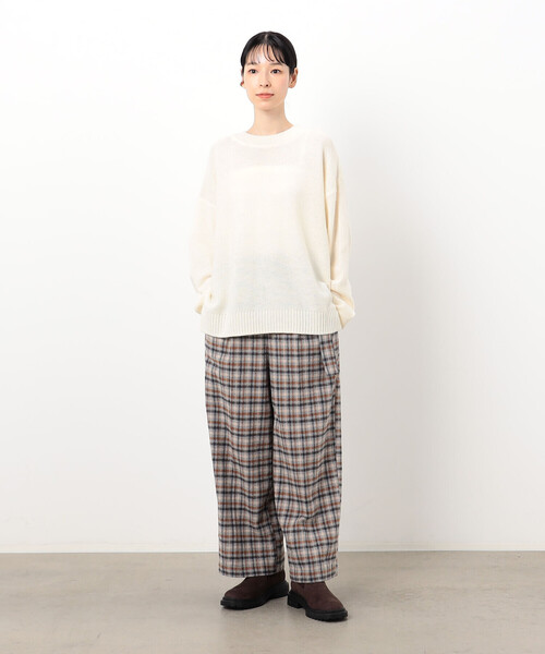 ONIGIRI(オニギリ)の「チェックワイドパンツ(その他パンツ・レディース・ネイビー/ブラウン・SMALL/MEDIUM/LARGE)」の16枚目の写真