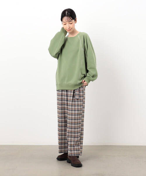 ONIGIRI(オニギリ)の「チェックワイドパンツ(その他パンツ・レディース・ネイビー/ブラウン・SMALL/MEDIUM/LARGE)」の14枚目の写真