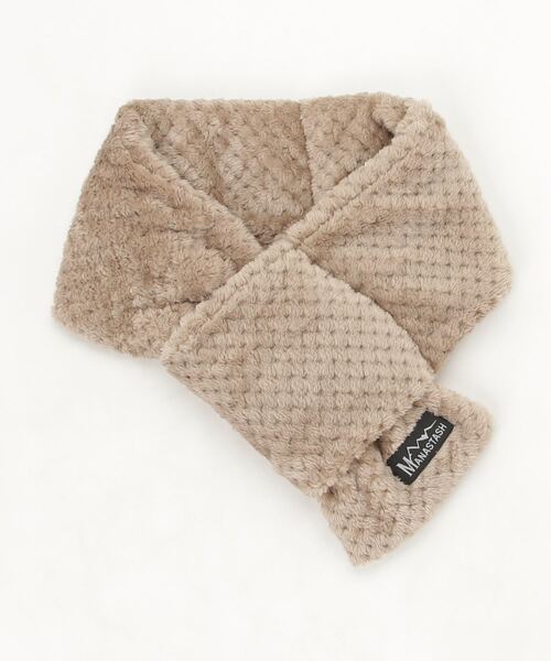 MANASTASH（マナスタッシュ）の「MANASTASH/マナスタッシュ　THERMAL FLEECE MUFFLER サーマルフリースマフラー（マフラー・メンズ・その他9/ブラック/ベージュ・F）」の2枚目の写真