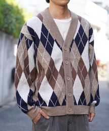 MinoriTY | アーガイル柄 カーディガン Vカーデ 秋服 冬服(カーディガン/ボレロ)