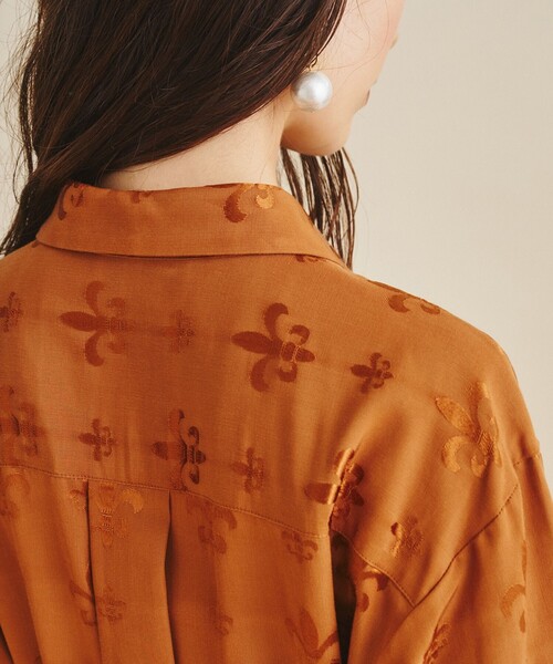 セール】グログランジャガードシャツドレス（シャツワンピース