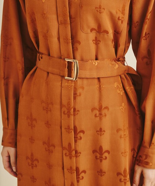 セール】グログランジャガードシャツドレス（シャツワンピース