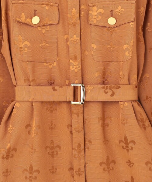 セール】グログランジャガードシャツドレス（シャツワンピース