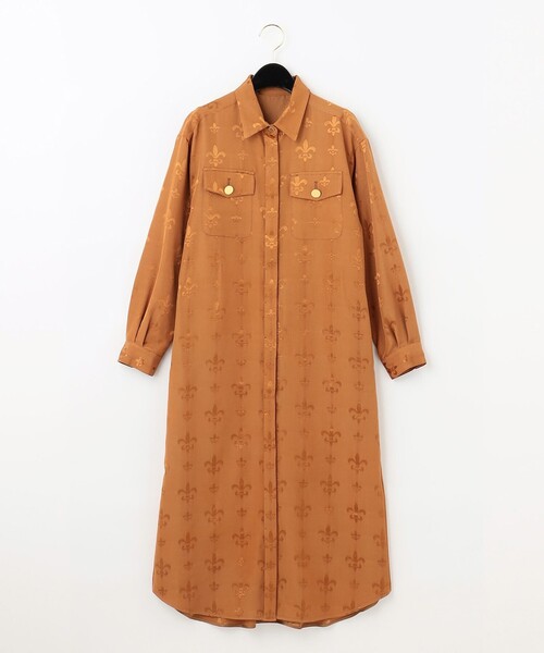 【美品✨】GRACE CONTINENTAL グログランジャガードシャツドレス セール】グログランジャガードシャツドレス（シャツワンピース