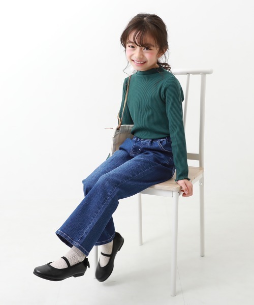 devirock(デビロック)の「楽デニムセミフレアパンツ(デニムパンツ・キッズ・ワンウォッシュ/サックスブルー/ネイビー・100cm/110cm/120cm/130cm/140cm/150cm/160cm)」の4枚目の写真