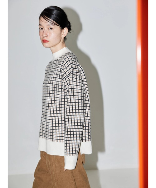 AMERICAN HOLIC（アメリカンホリック）の「モックネックジャガードニットプルオーバー（ニット/セーター・レディース・ブラック/アイボリー/チェック・L/M）」の16枚目の写真