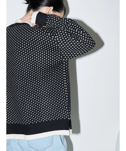 AMERICAN HOLIC（アメリカンホリック）の「モックネックジャガードニットプルオーバー（ニット/セーター・レディース・ブラック/アイボリー/チェック・L/M）」の21枚目の写真