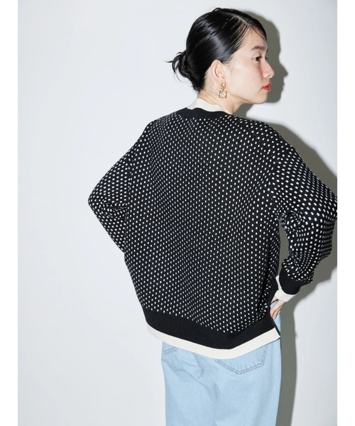 AMERICAN HOLIC（アメリカンホリック）の「モックネックジャガードニットプルオーバー（ニット/セーター・レディース・ブラック/アイボリー/チェック・L/M）」の13枚目の写真