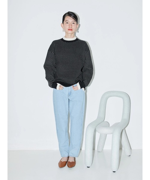 AMERICAN HOLIC（アメリカンホリック）の「モックネックジャガードニットプルオーバー（ニット/セーター・レディース・ブラック/アイボリー/チェック・L/M）」の9枚目の写真