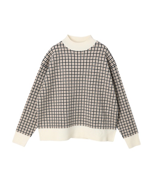 AMERICAN HOLIC（アメリカンホリック）の「モックネックジャガードニットプルオーバー（ニット/セーター・レディース・ブラック/アイボリー/チェック・L/M）」の11枚目の写真