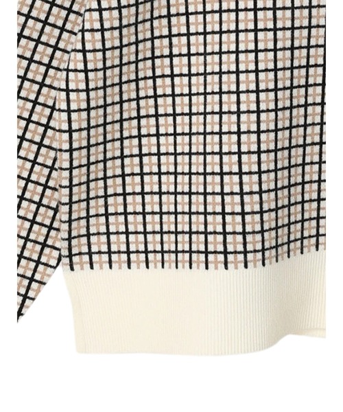 AMERICAN HOLIC（アメリカンホリック）の「モックネックジャガードニットプルオーバー（ニット/セーター・レディース・ブラック/アイボリー/チェック・L/M）」の7枚目の写真
