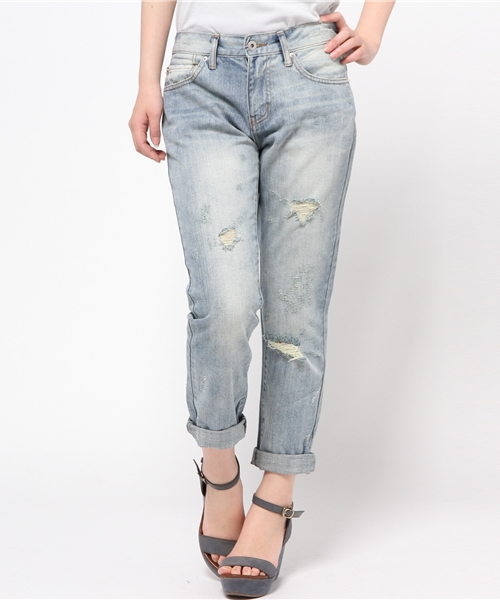 CIAOPANIC TYPY（チャオパニックティピー）の「クラッシュデニムパンツ（デニムパンツ・レディース・ネイビー/ブルー・LARGE/MEDIUM/SMALL）」の3枚目の写真