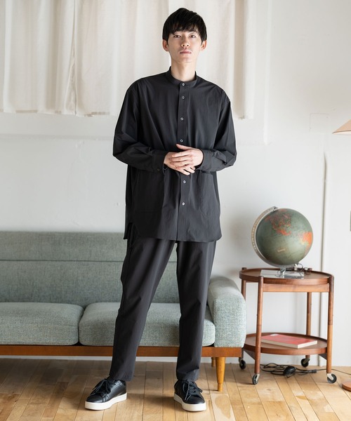 BRICK & SONS(ブリックアンドサンズ)の「リラックスバンドカラーシャツ<ブラック>(シャツ/ブラウス・メンズ・ブラック・XS/S/M/L/LL)」の4枚目の写真