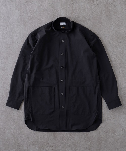BRICK & SONS(ブリックアンドサンズ)の「リラックスバンドカラーシャツ<ブラック>(シャツ/ブラウス・メンズ・ブラック・XS/S/M/L/LL)」の11枚目の写真