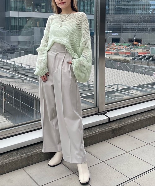 FREE'S MART（フリーズマート）の「ハイウエスト2タックセミワイドパンツ（その他パンツ・レディース・ベージュ/ブラック/ブルーグリーン・マルチサイズ）」の17枚目の写真