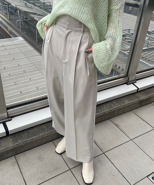 FREE'S MART（フリーズマート）の「ハイウエスト2タックセミワイドパンツ（その他パンツ・レディース・ベージュ/ブラック/ブルーグリーン・マルチサイズ）」の22枚目の写真