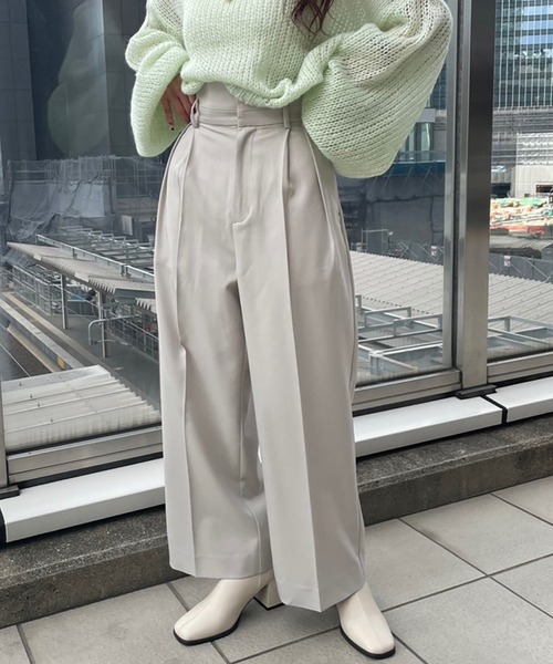 FREE'S MART（フリーズマート）の「ハイウエスト2タックセミワイドパンツ（その他パンツ・レディース・ベージュ/ブラック/ブルーグリーン・マルチサイズ）」の20枚目の写真