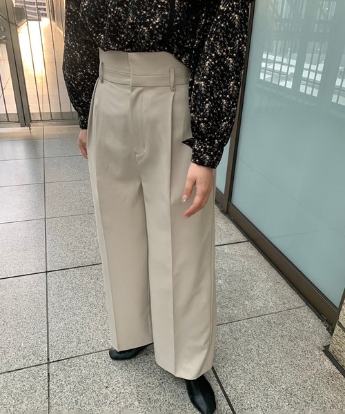 セール】ハイウエスト2タックセミワイドパンツ（その他パンツ