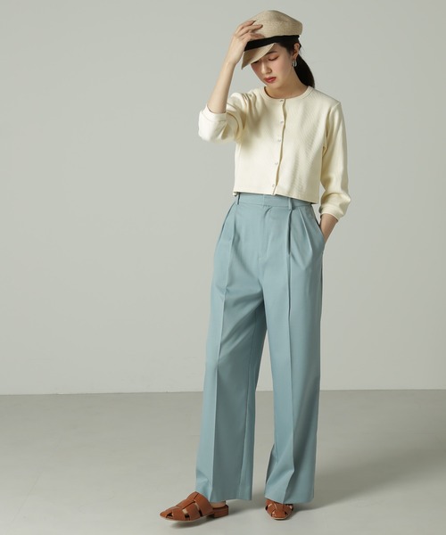 FREE'S MART（フリーズマート）の「ハイウエスト2タックセミワイドパンツ（その他パンツ・レディース・ベージュ/ブラック/ブルーグリーン・マルチサイズ）」の8枚目の写真