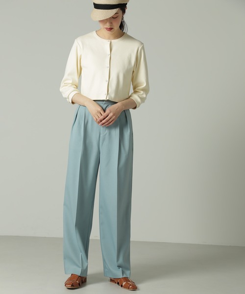 FREE'S MART（フリーズマート）の「ハイウエスト2タックセミワイドパンツ（その他パンツ・レディース・ベージュ/ブラック/ブルーグリーン・マルチサイズ）」の9枚目の写真