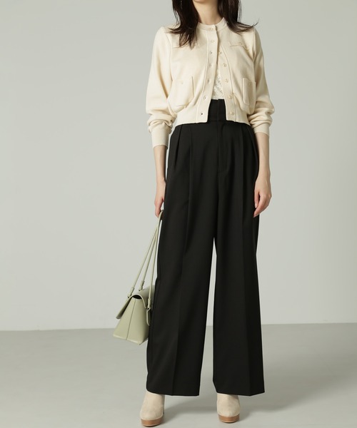 FREE'S MART（フリーズマート）の「ハイウエスト2タックセミワイドパンツ（その他パンツ・レディース・ベージュ/ブラック/ブルーグリーン・マルチサイズ）」の5枚目の写真