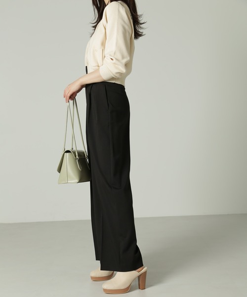 FREE'S MART（フリーズマート）の「ハイウエスト2タックセミワイドパンツ（その他パンツ・レディース・ベージュ/ブラック/ブルーグリーン・マルチサイズ）」の6枚目の写真