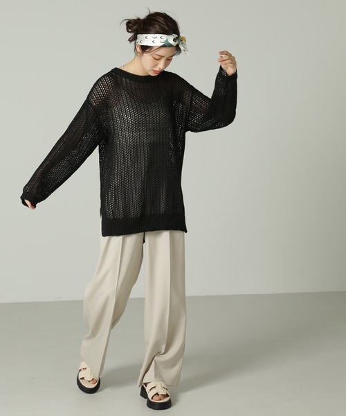 FREE'S MART（フリーズマート）の「ハイウエスト2タックセミワイドパンツ（その他パンツ・レディース・ベージュ/ブラック/ブルーグリーン・マルチサイズ）」の13枚目の写真