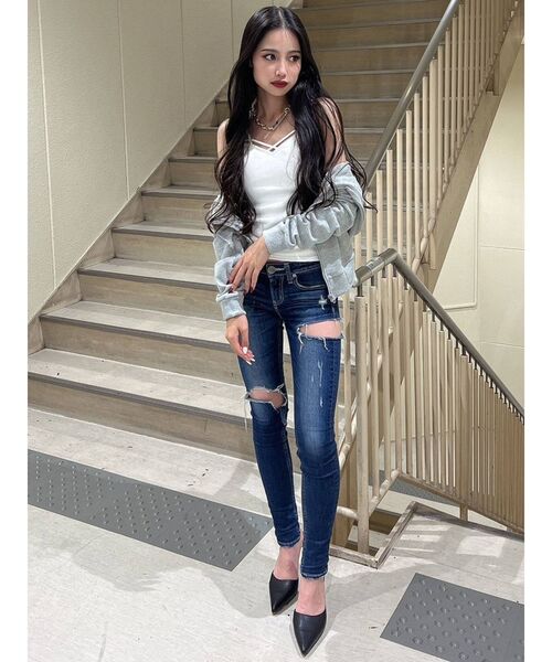 GYDA（ジェイダ）の「BASICショートPK（パーカー・レディース・グレー/オフホワイト/ブラック・FREE）」の5枚目の写真