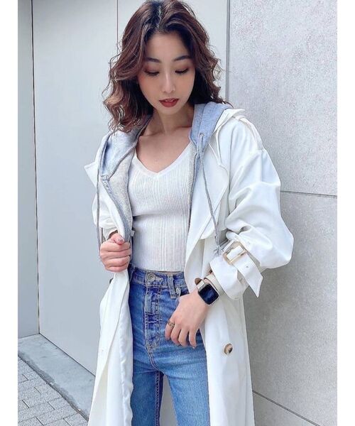 GYDA（ジェイダ）の「BASICショートPK（パーカー・レディース・グレー/オフホワイト/ブラック・FREE）」の8枚目の写真