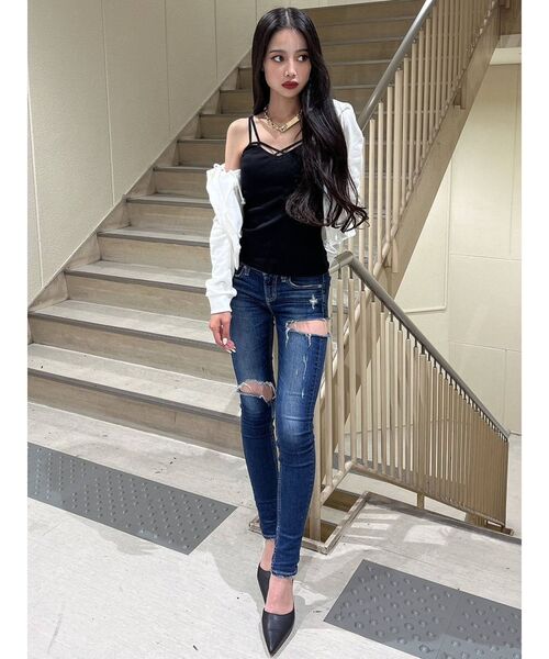 GYDA（ジェイダ）の「BASICショートPK（パーカー・レディース・グレー/オフホワイト/ブラック・FREE）」の12枚目の写真